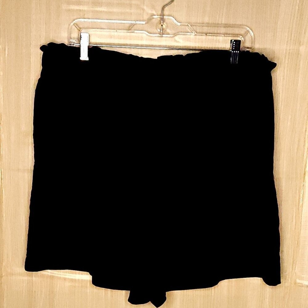 Bold Elements Womens Black Silky Elastic Waist Loose Fitting Shorts XXL